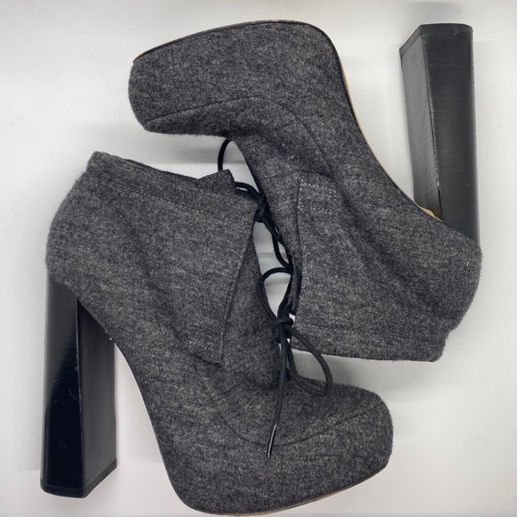 Alexander Wang Felt Constance Block Heel Bootie - Picture 2 of 8